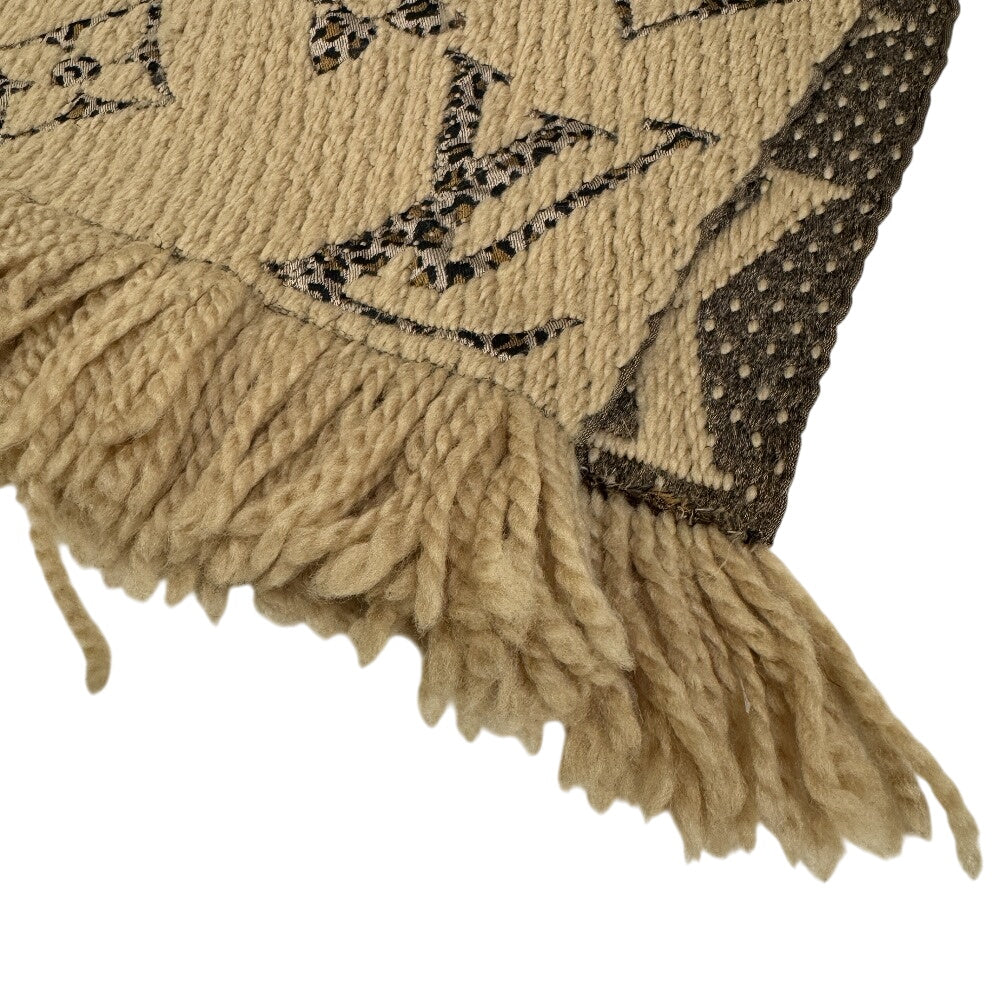 LOUIS VUITTON Scarf M75884 Wool, Silk Brown Giant Monogram Escalp