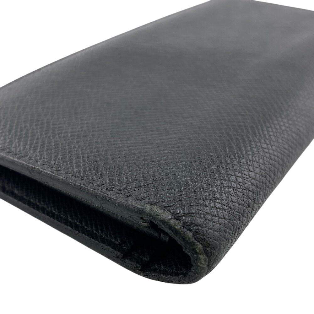 LOUIS VUITTON Long Wallet Purse M30501 leather black Taiga Portefeuille Braza