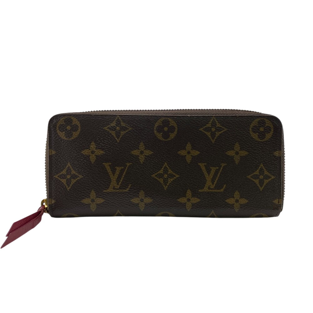 LOUIS VUITTON Long Wallet Purse M60742 leather Brown Monogram Portefeuille Clemence