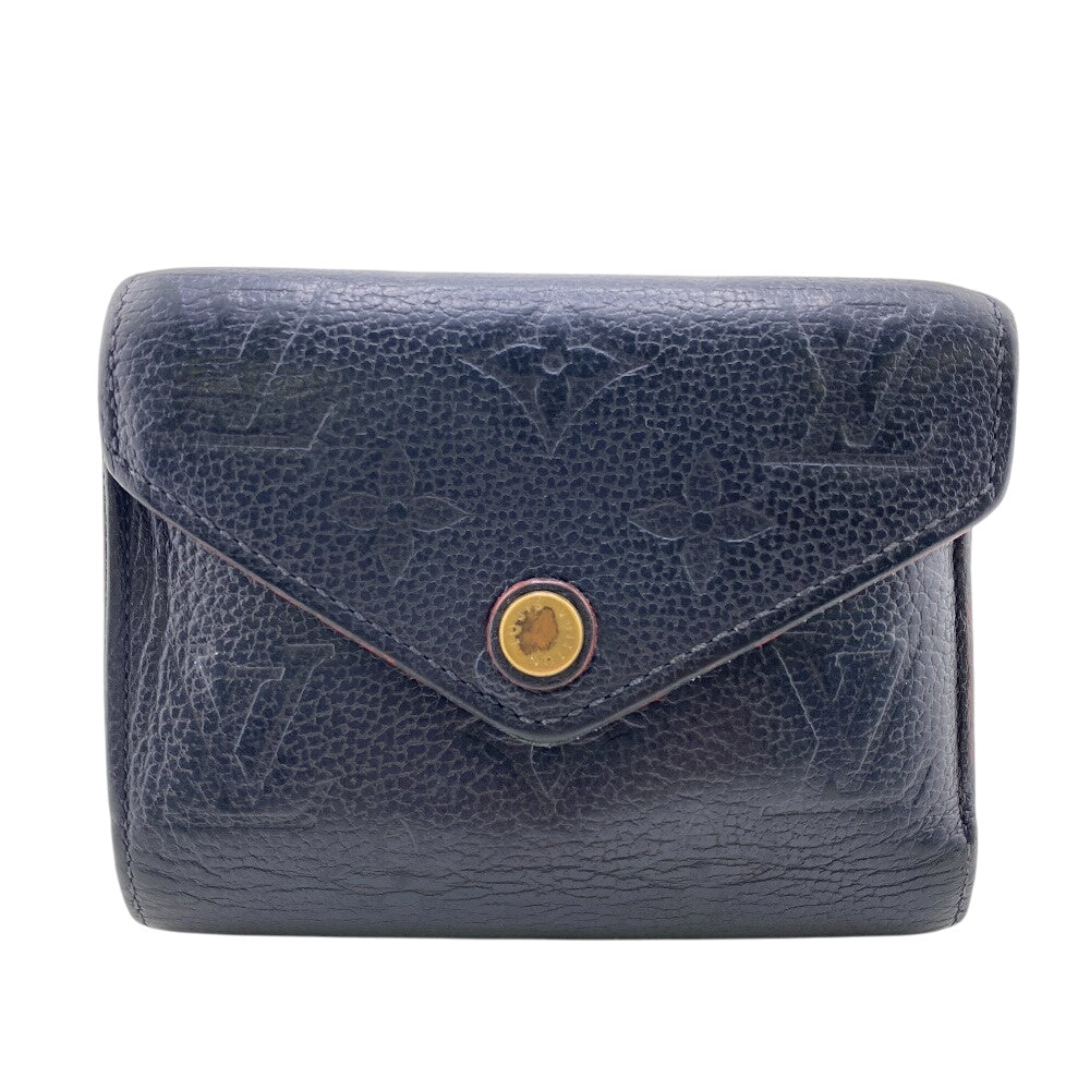 LOUIS VUITTON Tri-fold wallet M64577 Monogram Empreinte , Leather Navy Ann Platt Portefeuille Victorine