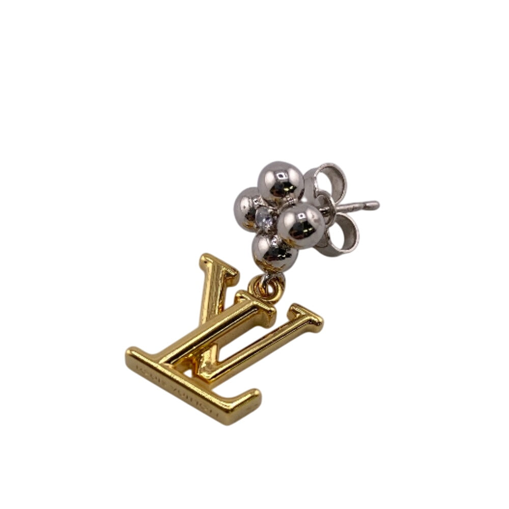 LOUIS VUITTON Pierce M01287 Steel, Metal, Zircon gold LV Iconic Flower