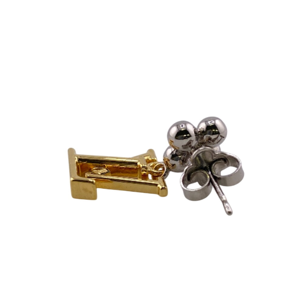 LOUIS VUITTON Pierce M01287 Steel, Metal, Zircon gold LV Iconic Flower