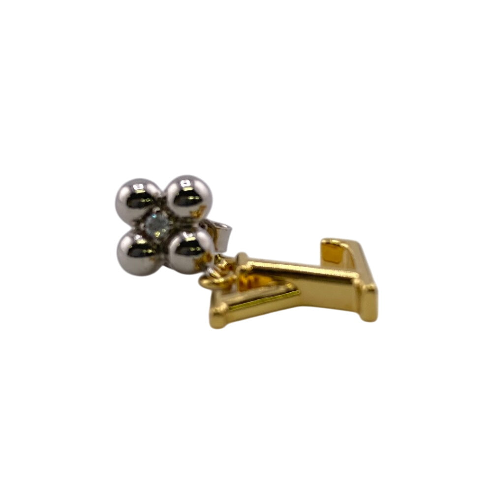 LOUIS VUITTON Pierce M01287 Steel, Metal, Zircon gold LV Iconic Flower