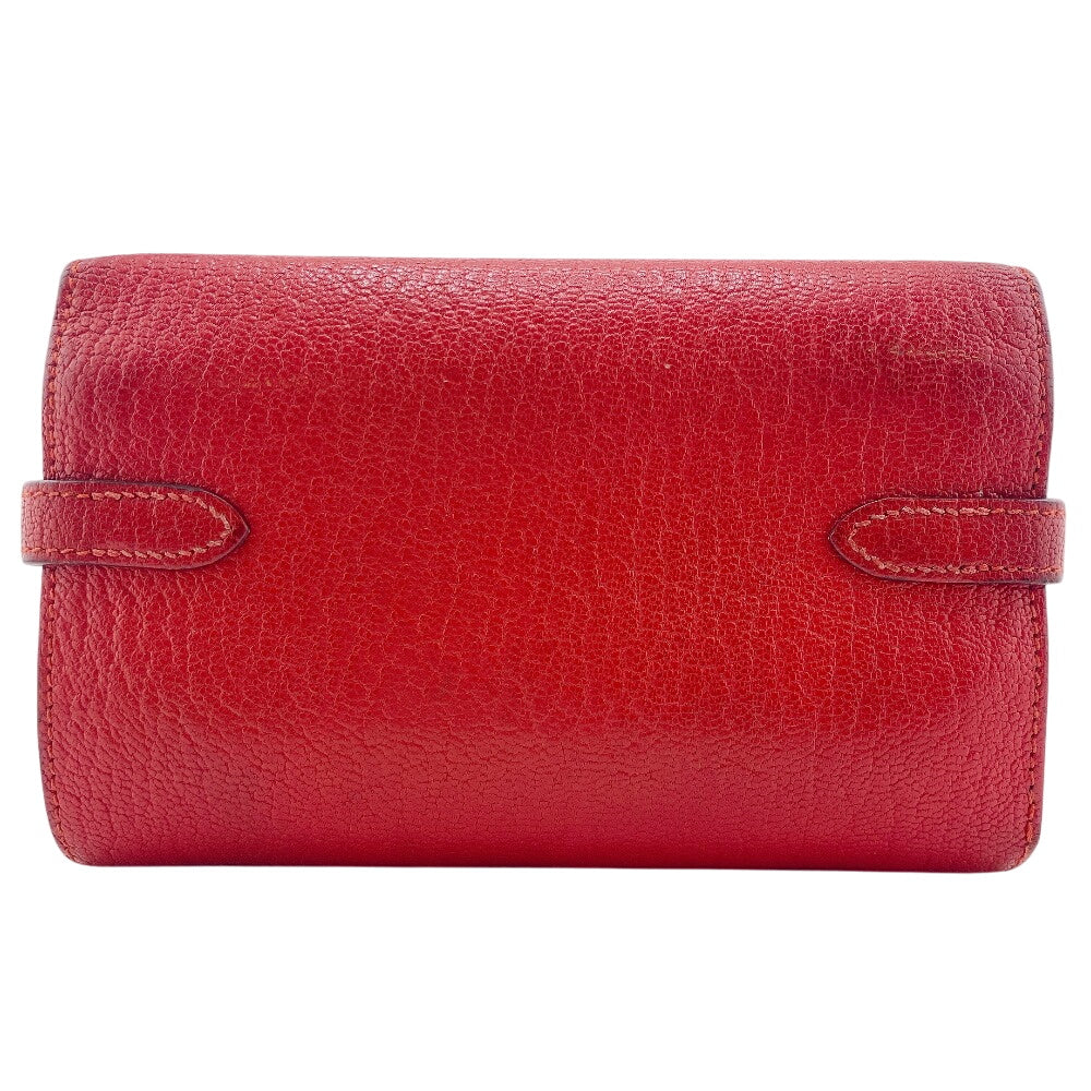 HERMES Bifold Wallet Shave Rouge tomato Kelly wallet medium