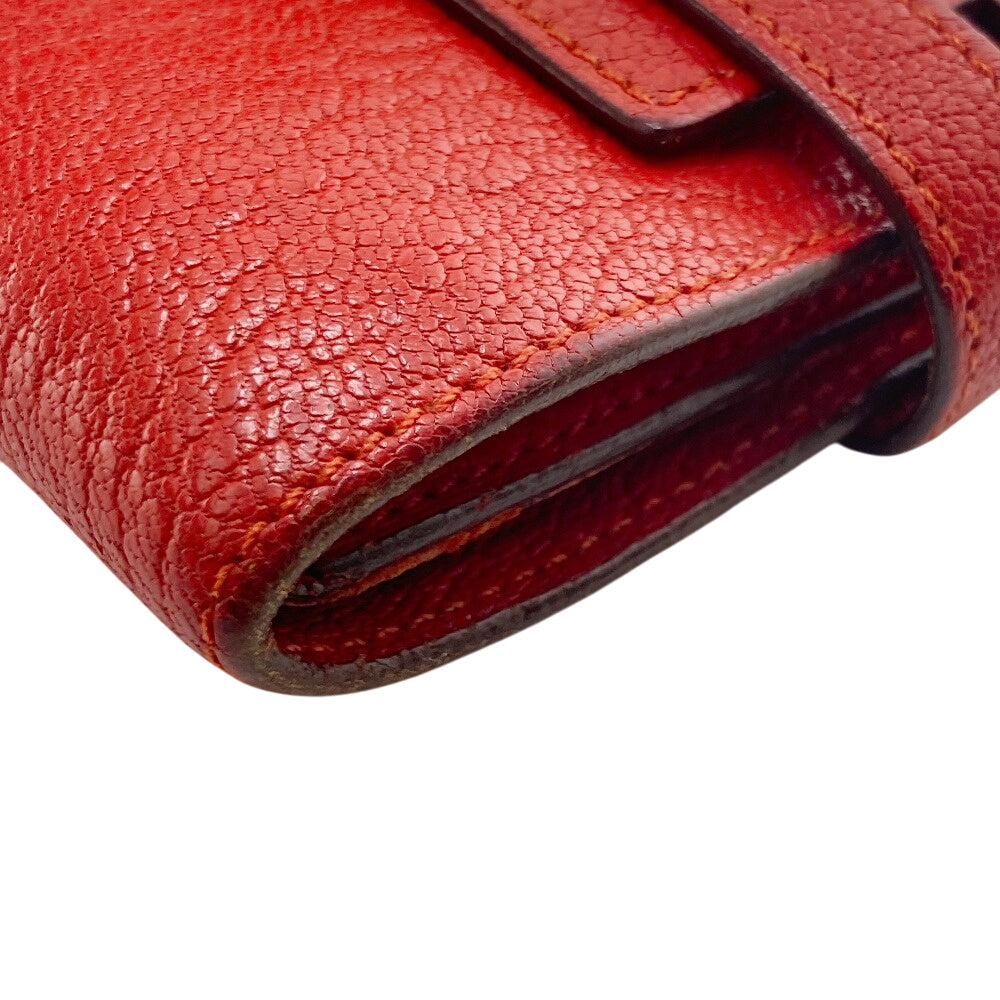 HERMES Bifold Wallet Shave Rouge tomato Kelly wallet medium