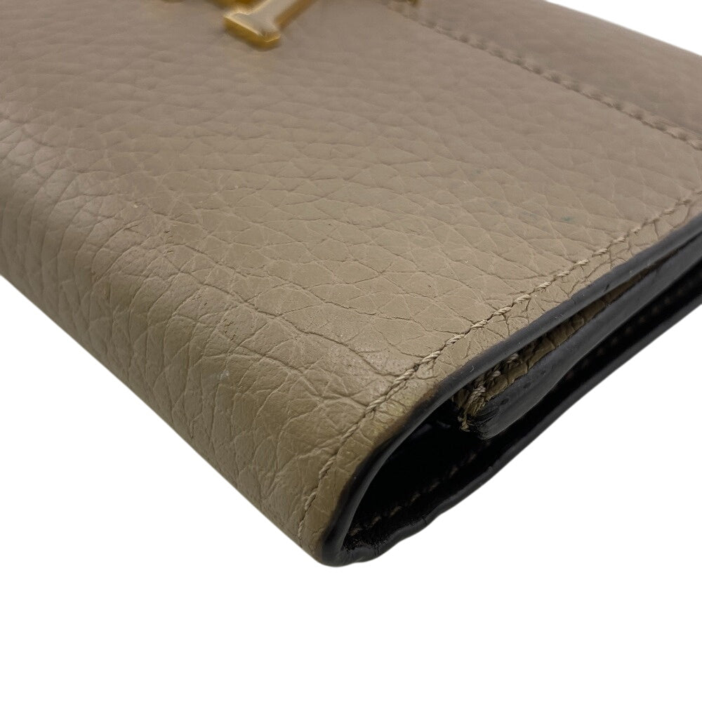 LOUIS VUITTON Bifold Wallet M62159 leather beige Taurillon Clemence Portefeuille Capucines Compact