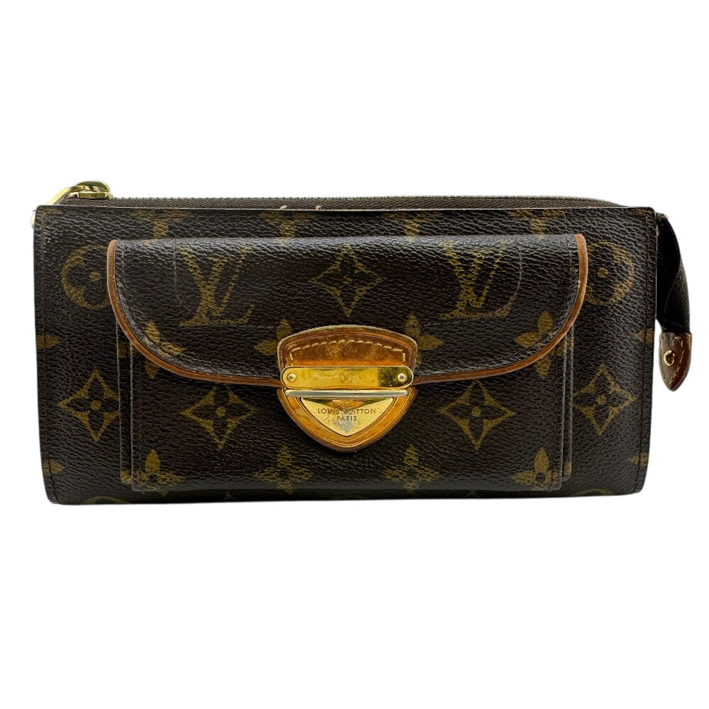 LOUIS VUITTON Long Wallet Purse M61781 leather Brown Monogram Portefeiulle Astrid