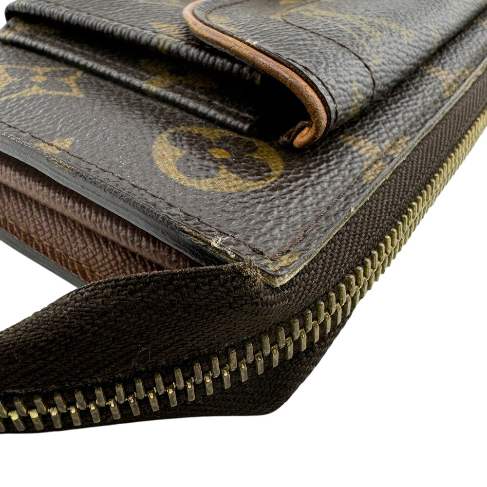 LOUIS VUITTON Long Wallet Purse M61781 leather Brown Monogram Portefeiulle Astrid