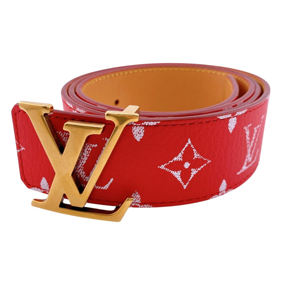 LOUIS VUITTON belt M8457 leather Red Monogram Saintur