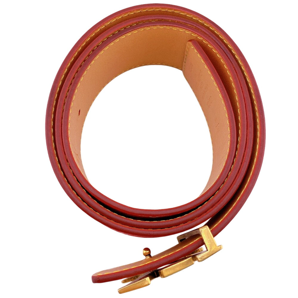 LOUIS VUITTON belt M8457 leather Red Monogram Saintur