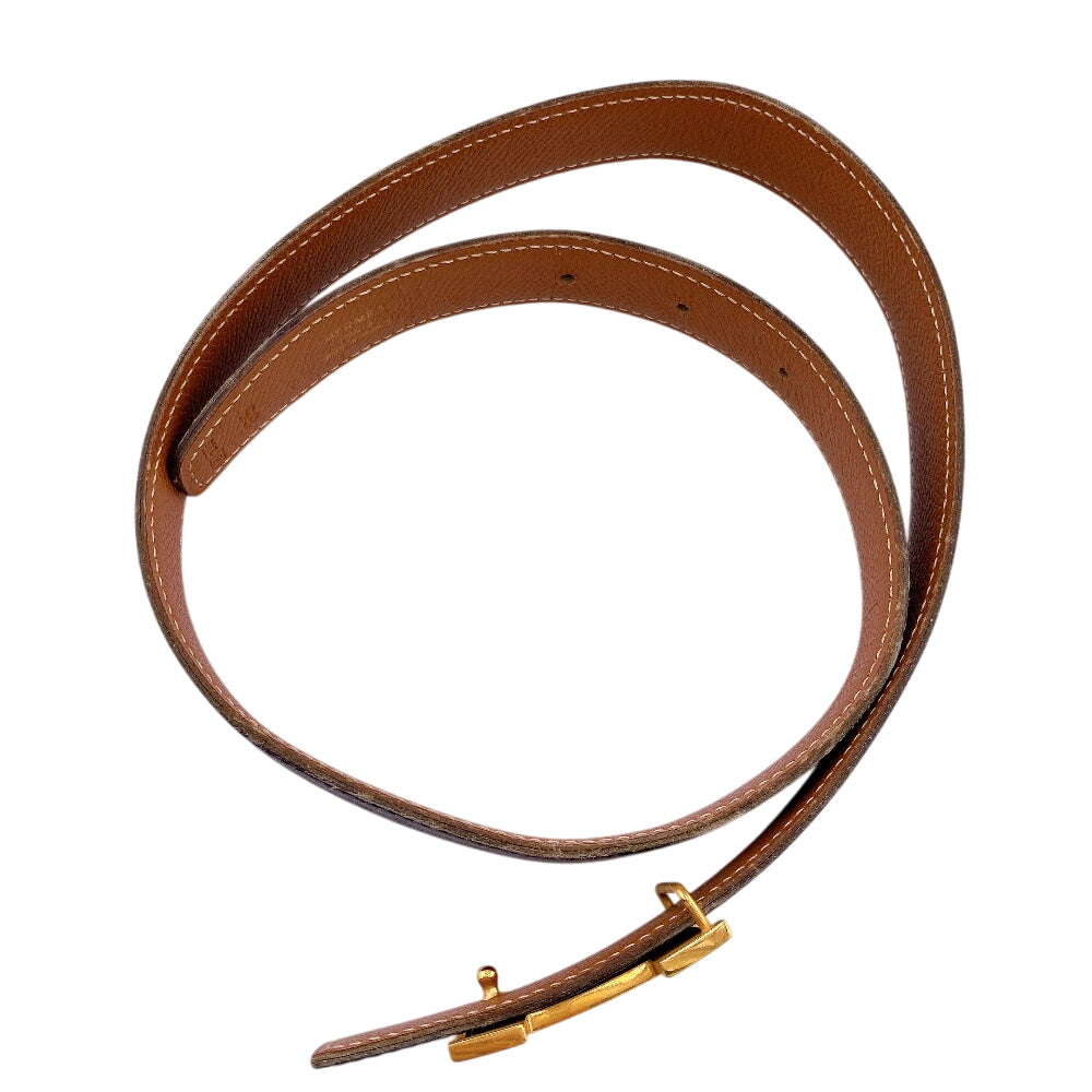 HERMES belt leather black Constance