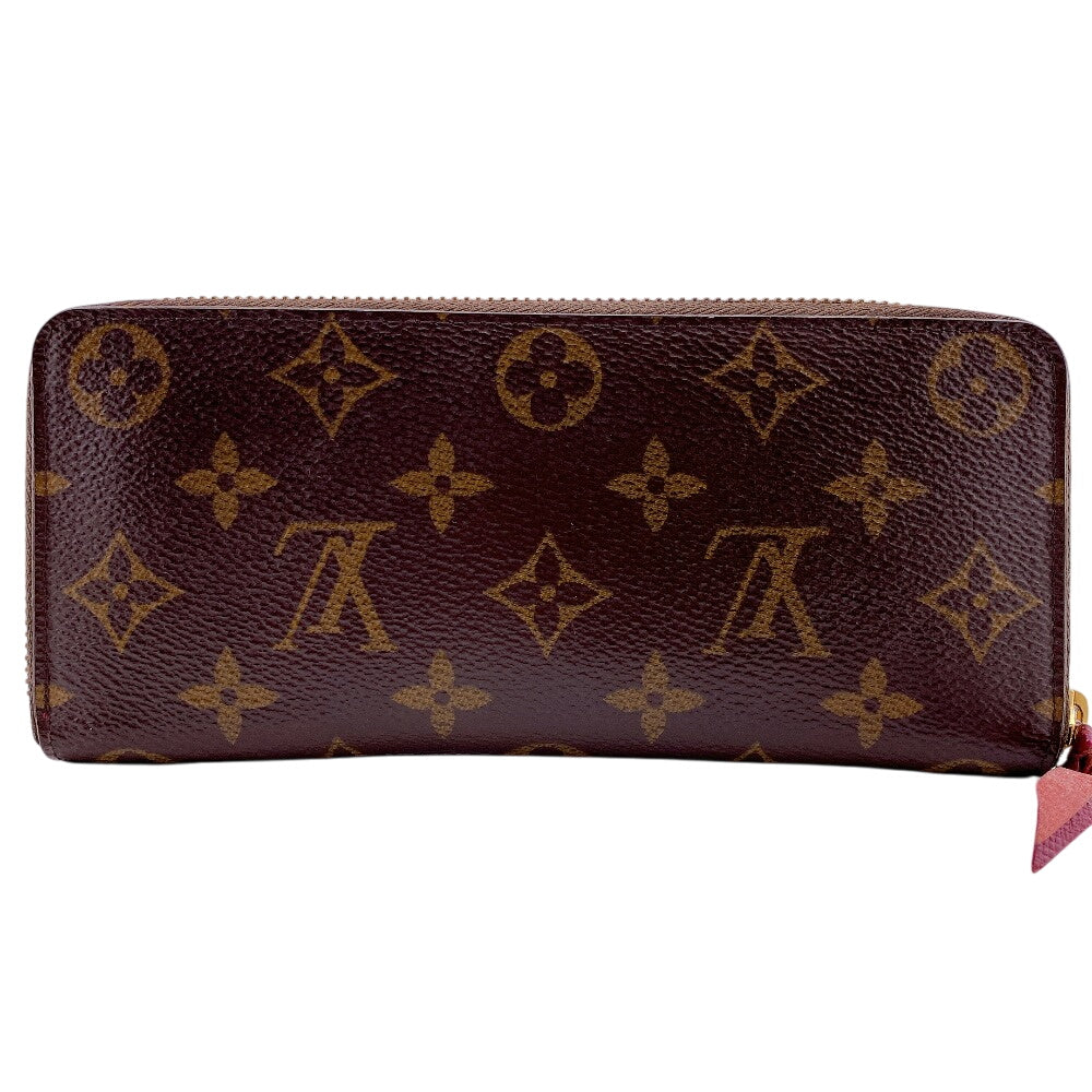 LOUIS VUITTON Long Wallet Purse M60742 leather Brown Monogram Portefeuille Clemence