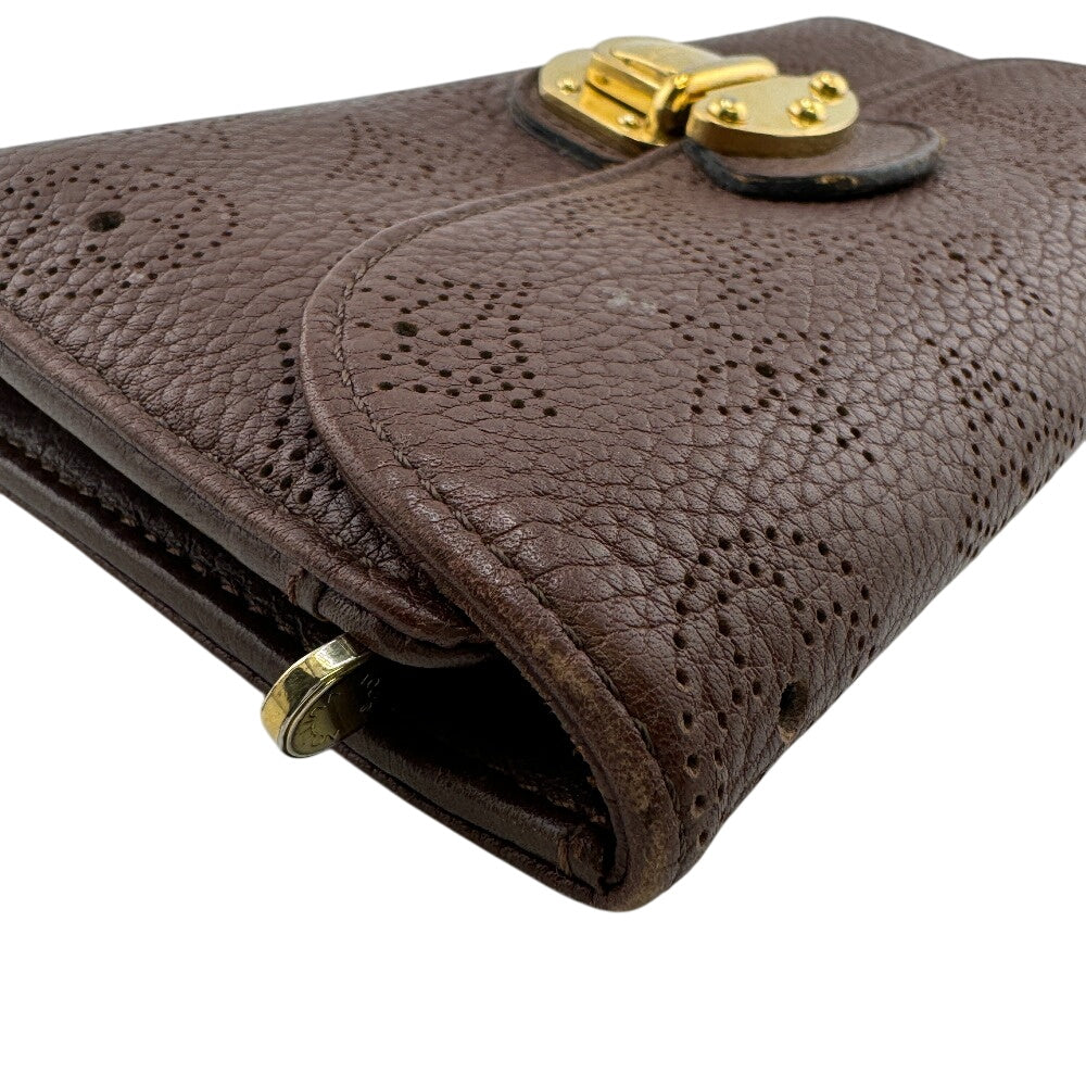 LOUIS VUITTON Long Wallet Purse M95995 Mahina, Leather Brown Mahina Portefeuille Amelia