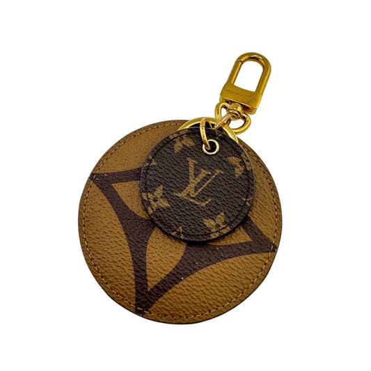 LOUIS VUITTON key ring M69317 leather Brown Monogram giant reverse Porto ClÃ© Illus