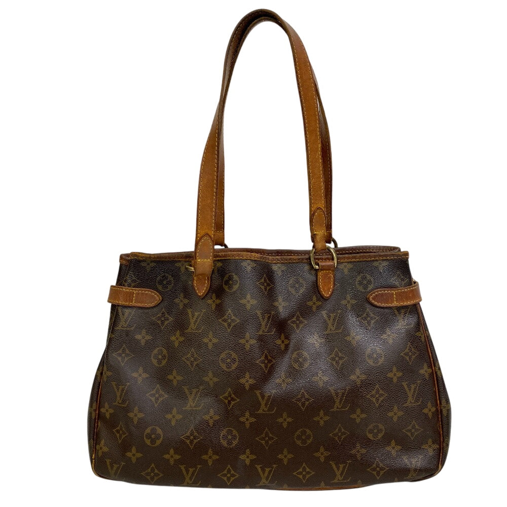 LOUIS VUITTON Tote Bag M51154 Monogram, Leather Brown Monogram Batignolles Horizontal