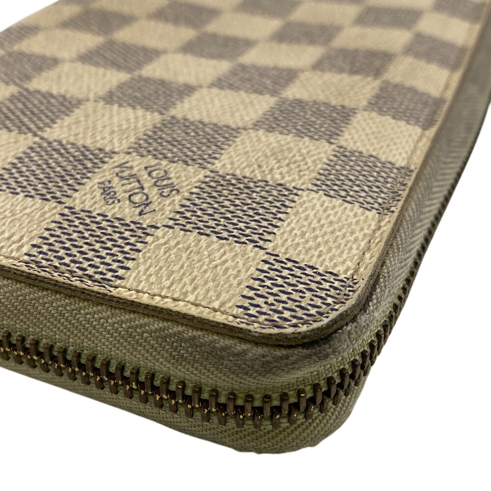LOUIS VUITTON Long Wallet Purse N60012 leather beige Damier Zippy Organizer