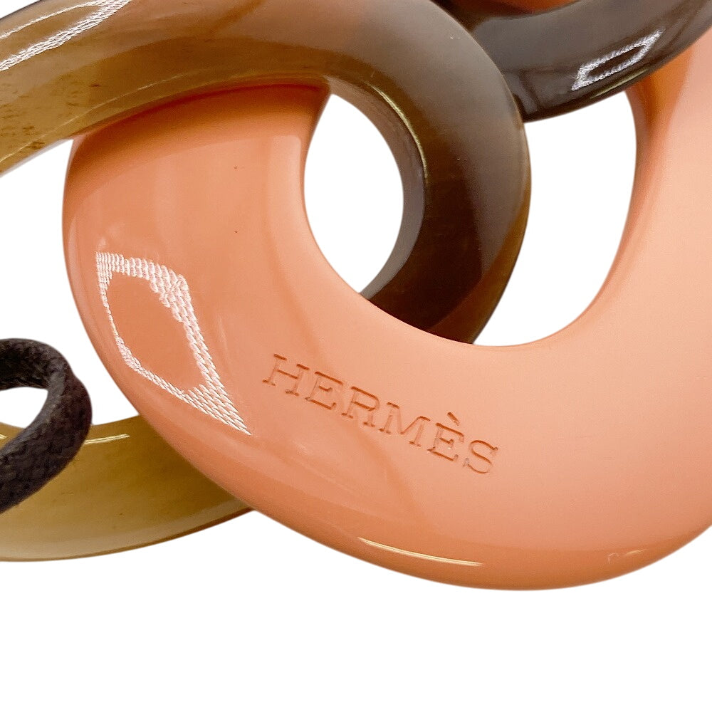 HERMES Necklace Buffalo horn white Caramba