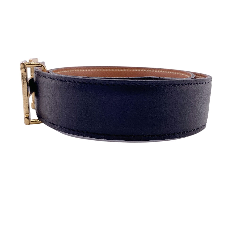 HERMES belt Gold Plated, Leather black Constance H Belt 70