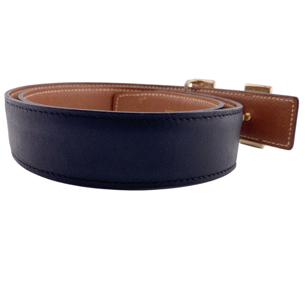 HERMES belt Gold Plated, Leather black Constance H Belt 70