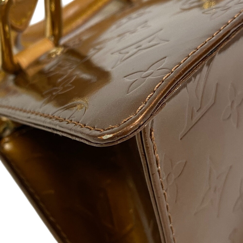 LOUIS VUITTON Handbag M91120 Patent leather, leather Brown Monogram Vernis Mini Four Size