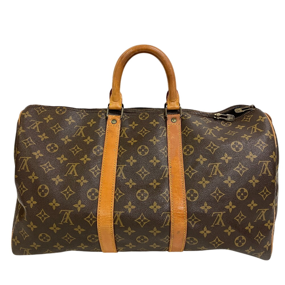 LOUIS VUITTON Boston Duffel bag M41428 Monogram, Leather Brown Monogram Pattern Keepall 45