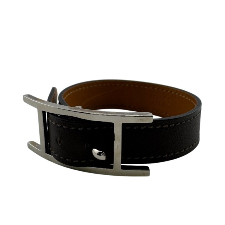 HERMES bracelet leather Brown Bapi Dubrutur M