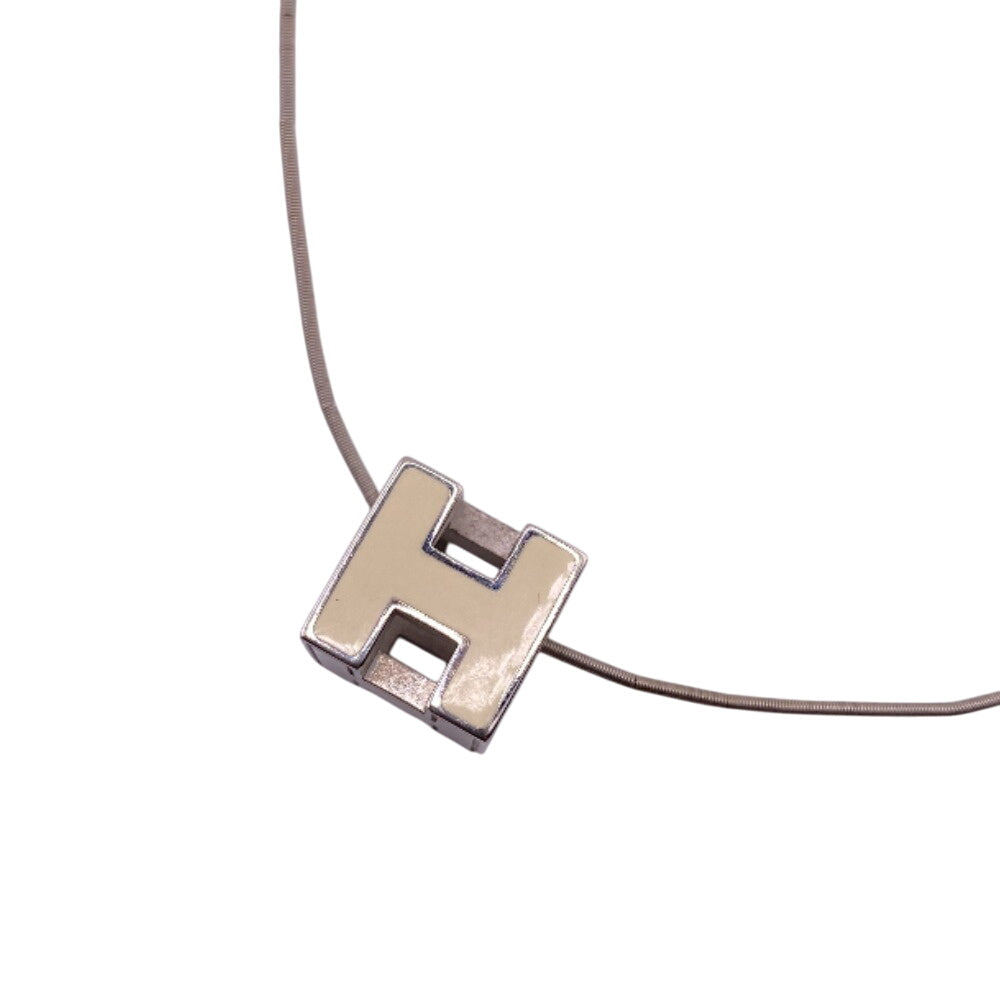 HERMES Necklace metal white Cardue Ash