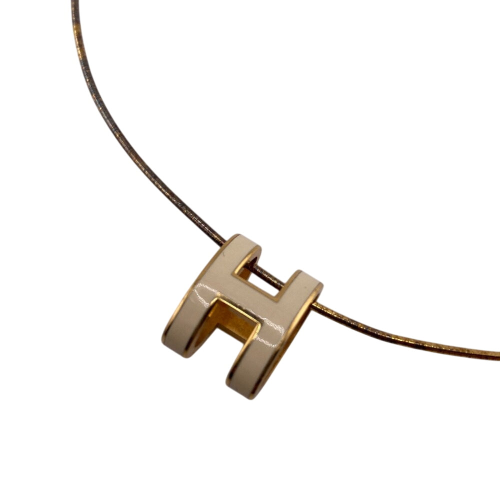 HERMES Necklace Metal Metal white Pop ash