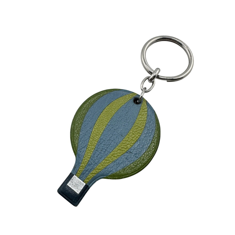 HERMES key ring leather green