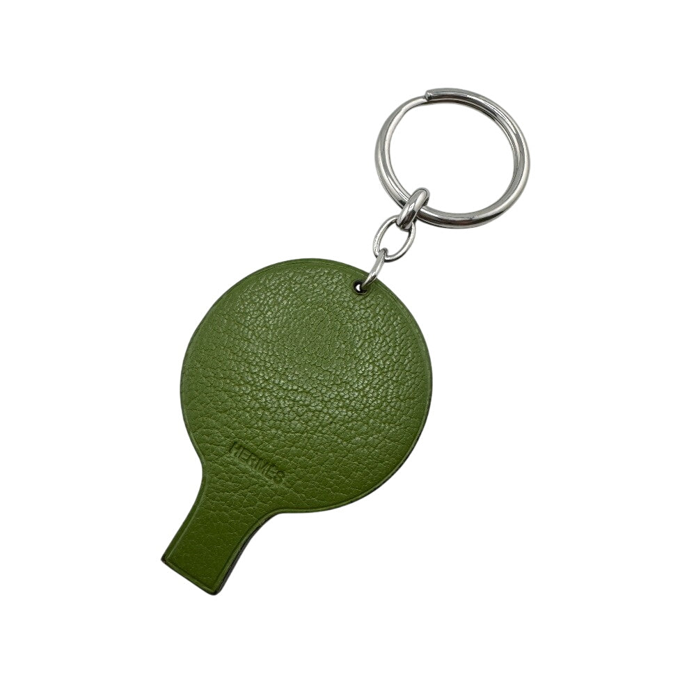 HERMES key ring leather green