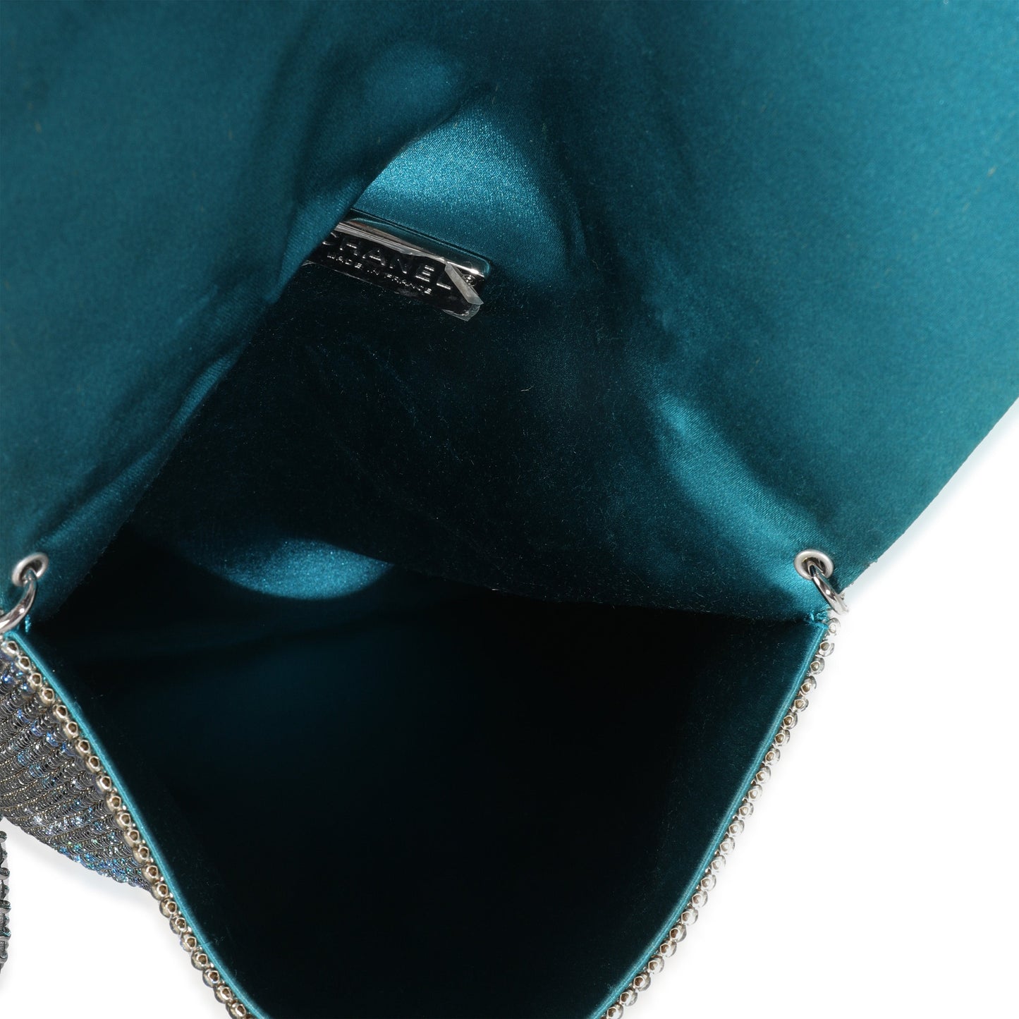 Chanel Silver Blue Graffiti CC Chainmail Flap Bag
