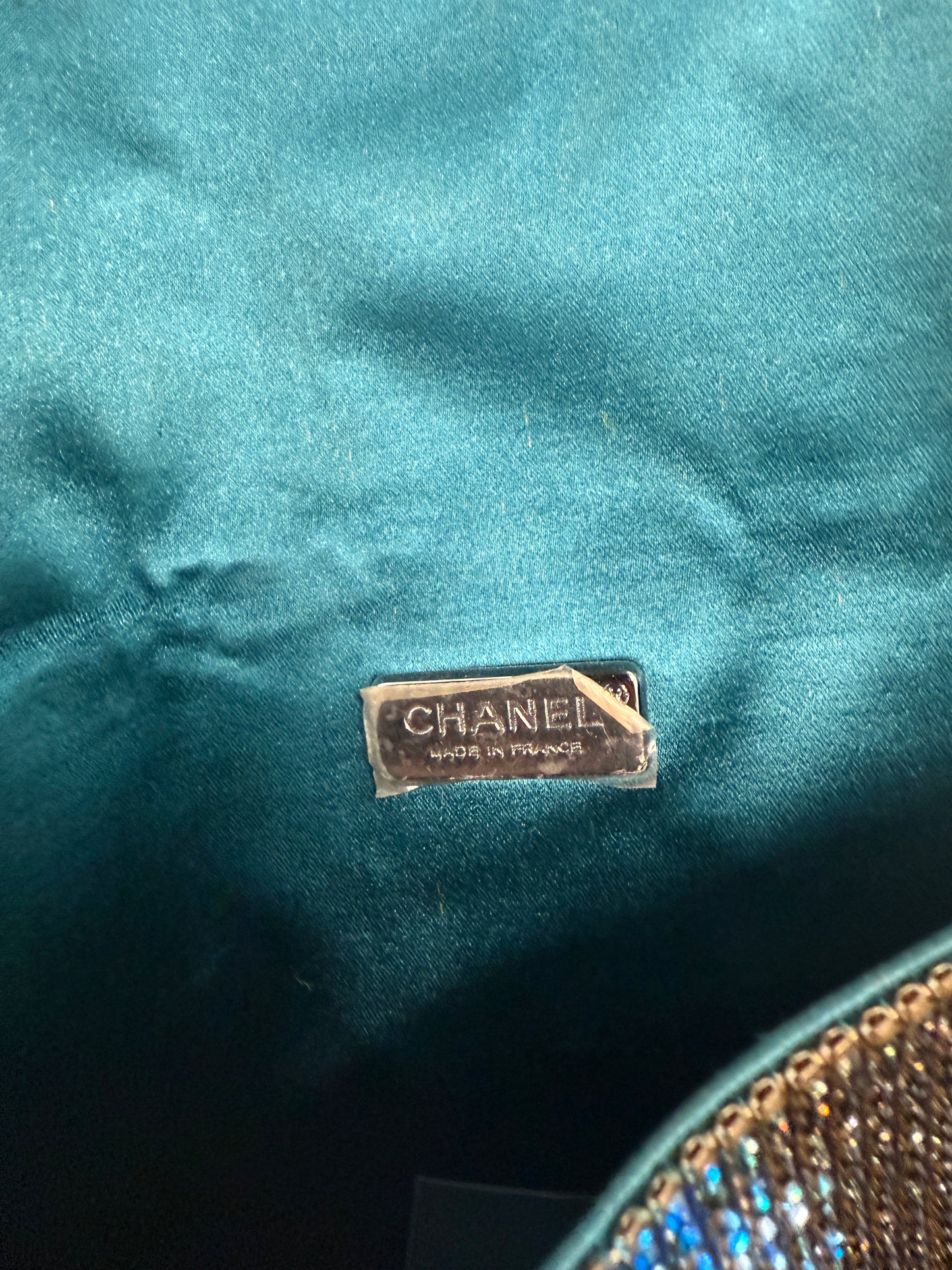 Chanel Silver Blue Graffiti CC Chainmail Flap Bag