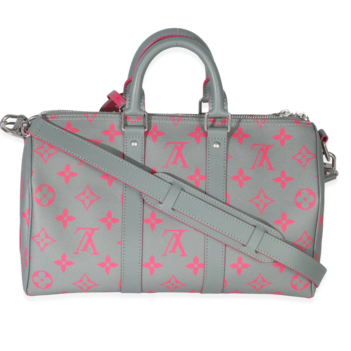Louis Vuitton Grey Pink Monogram Glow Up Keepall Bandouliere 35