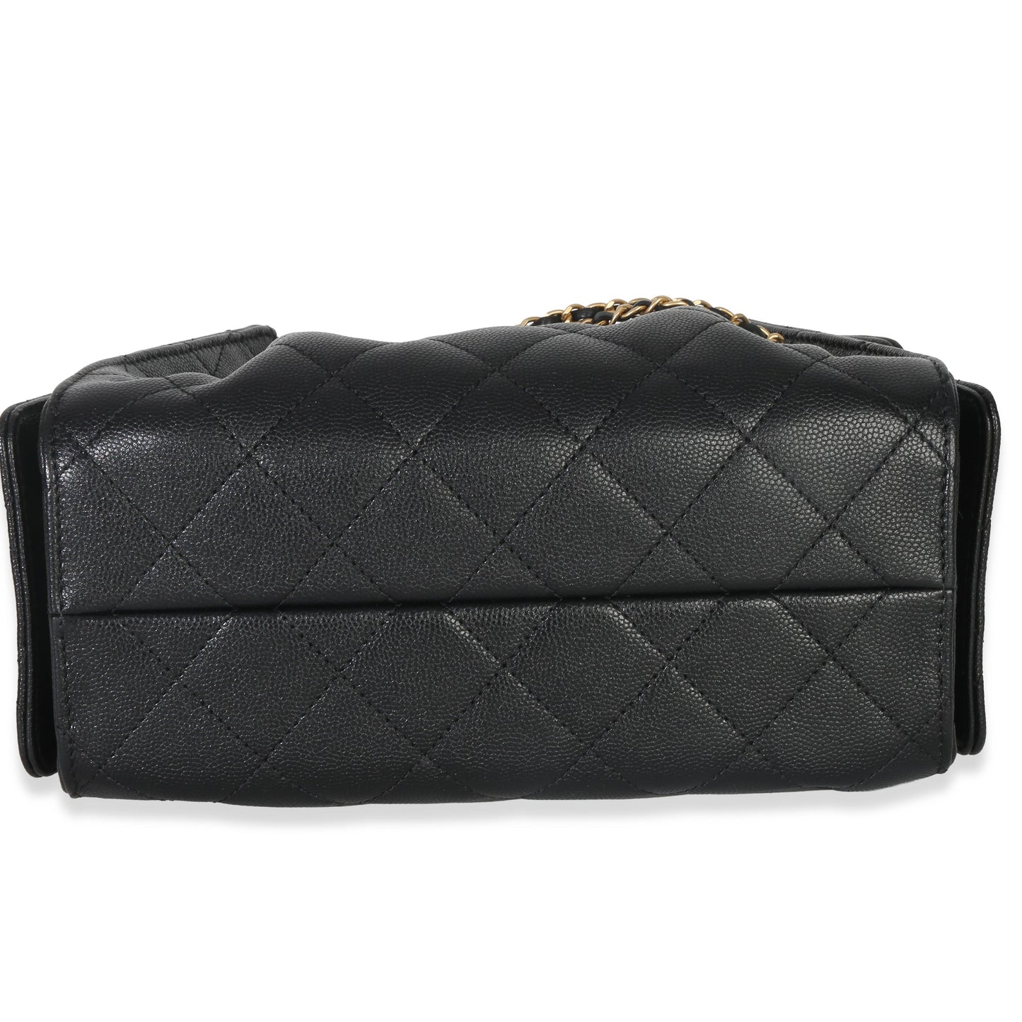 Chanel 26P Black Quilted Caviar Mini Chanel 25 Hobo Handbag