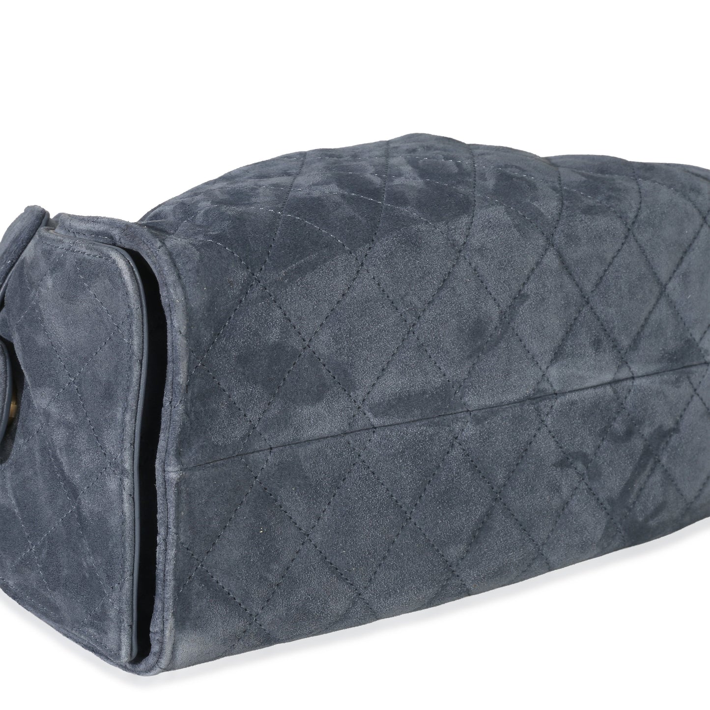 Chanel Blue Quilted Suede Small Chanel 25 Hobo