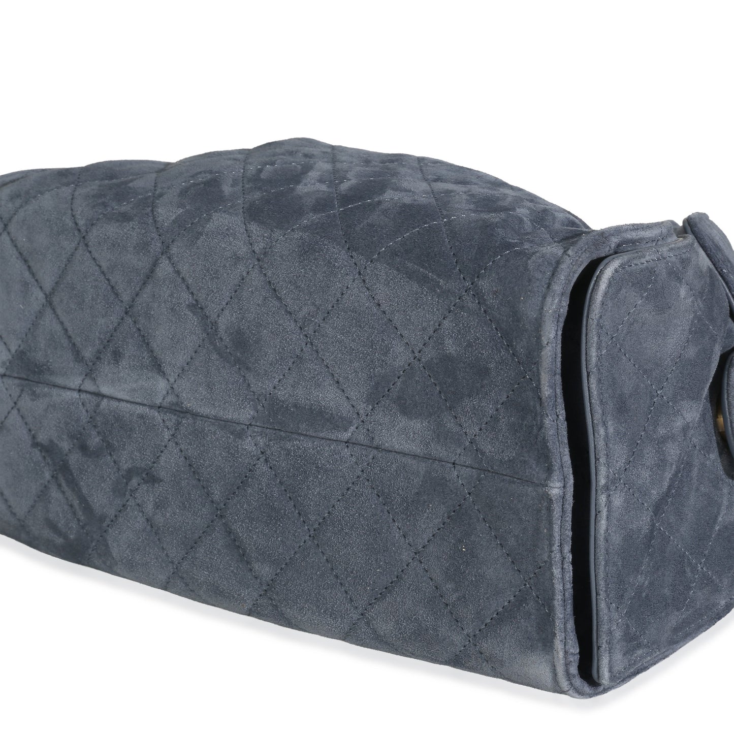 Chanel Blue Quilted Suede Small Chanel 25 Hobo