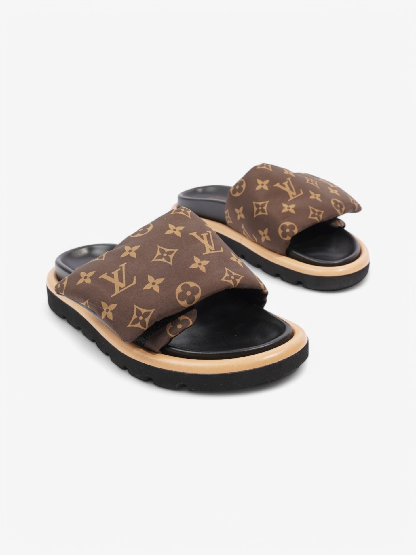 Louis Vuitton Pool Pillow Slides Brown / Beige  Nylon EU 38 UK 5