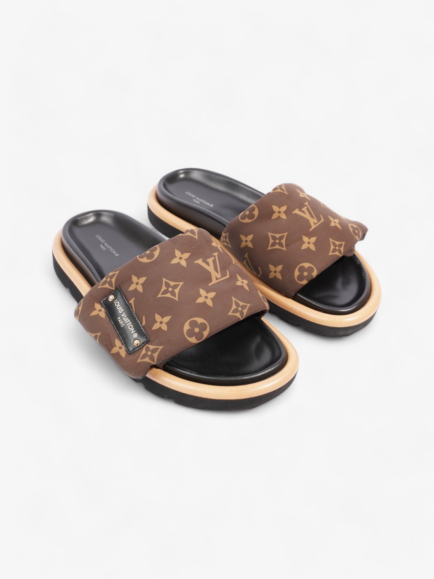 Louis Vuitton Pillow Slides Black / Brown Monogram Nylon EU 39 UK 6