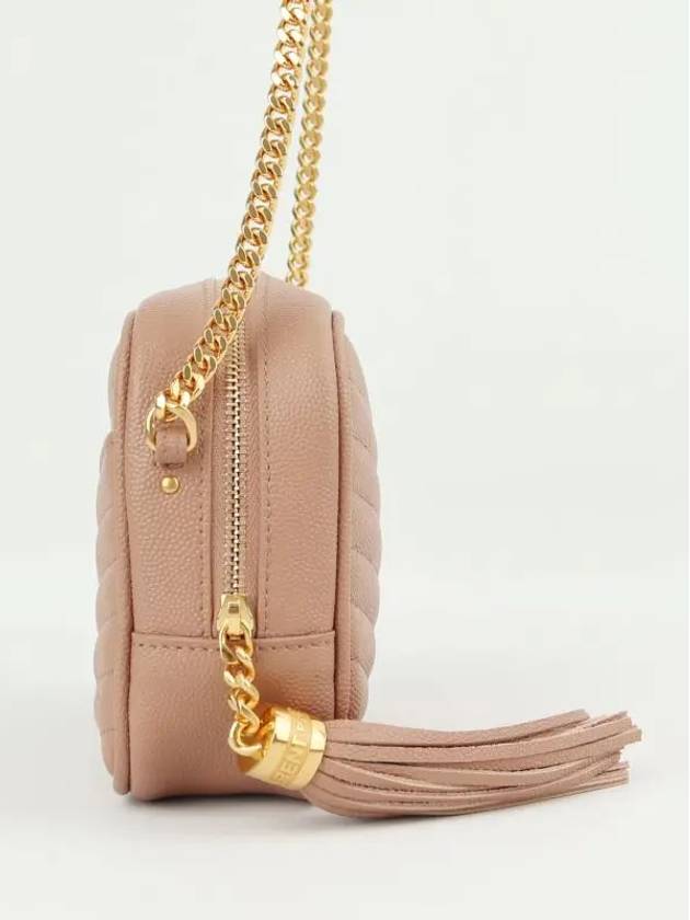 Luxury Saint Laurent Trending 2025 Lulu Mini Quilted Grain Leather Cross Bag Vintage Peach