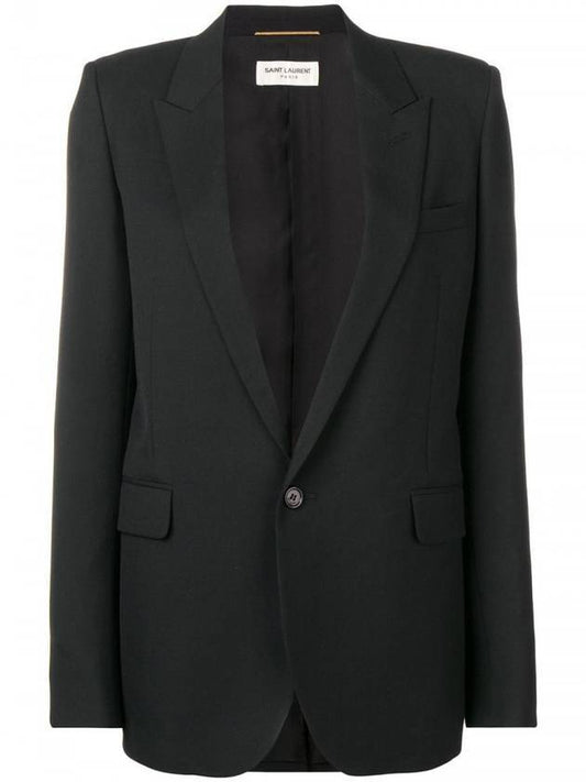 Luxury Saint Laurent Trending 2025 Women's Single Breasted Blazer Virgin Wool Jacket Black
