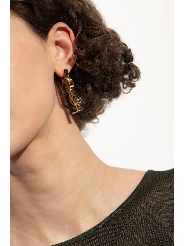 Luxury Saint Laurent Trending 2025 YSL Cassandre Single Metal Earrings Gold