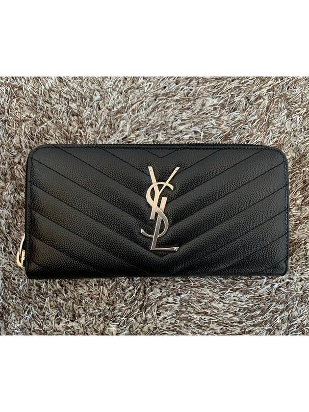 Luxury Saint Laurent Trending 2025 YSL matelass silver zipper long wallet