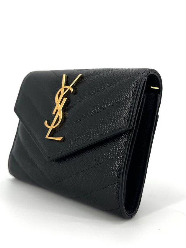 Luxury Saint Laurent Trending 2025 Monogram Envelope Gold Ring Wallet 403943