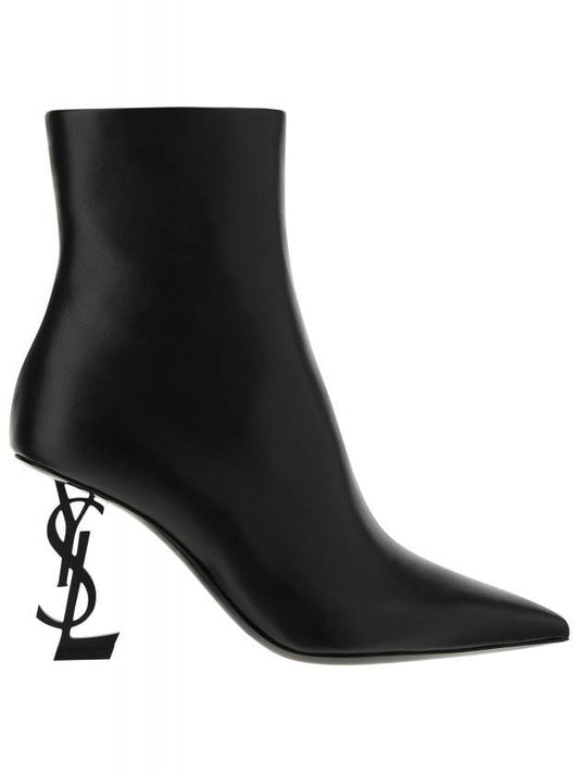 Luxury Saint Laurent Trending 2025 Opyum Ankle Middle Boots Heel Black