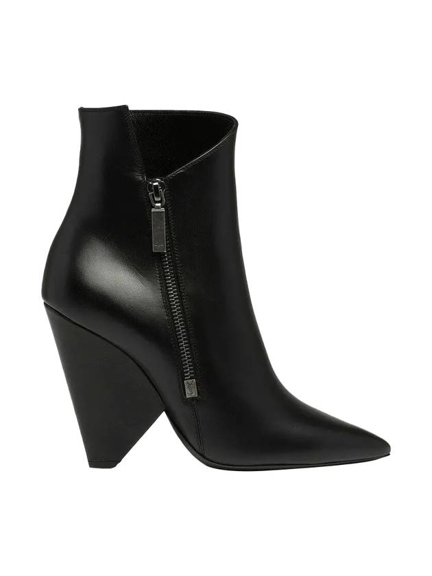 Luxury Saint Laurent Trending 2025 Niki Heel Zipper Detail Chelsea Boots Black