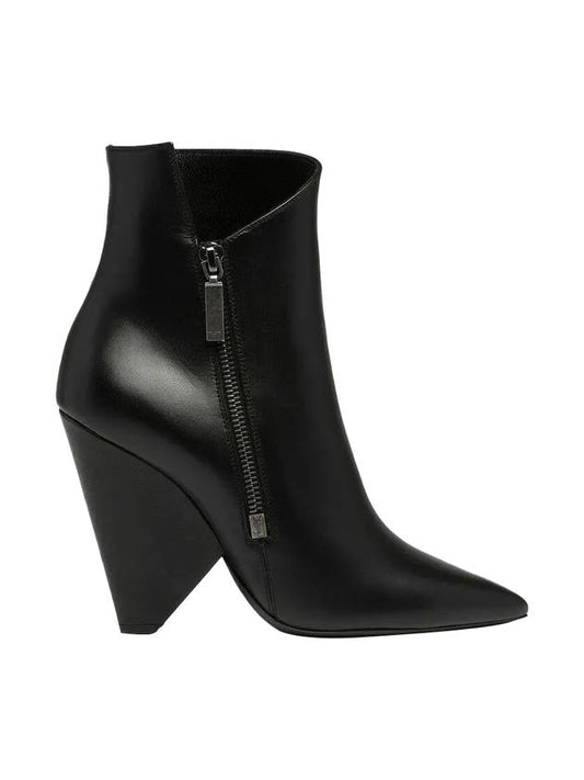 Luxury Saint Laurent Trending 2025 Niki Heel Zipper Detail Chelsea Boots Black
