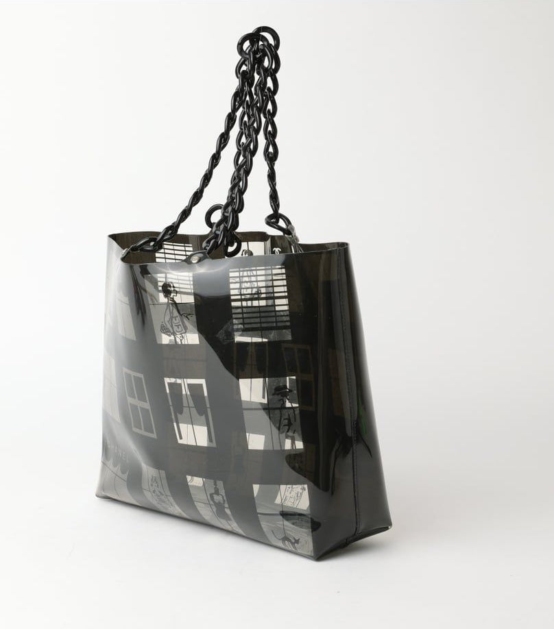 Chanel Vinyl Coco Window Tote Black