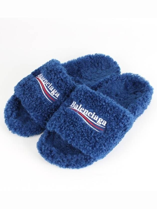 Luxury Balenciaga Trending 2025 fur slide sandals 40