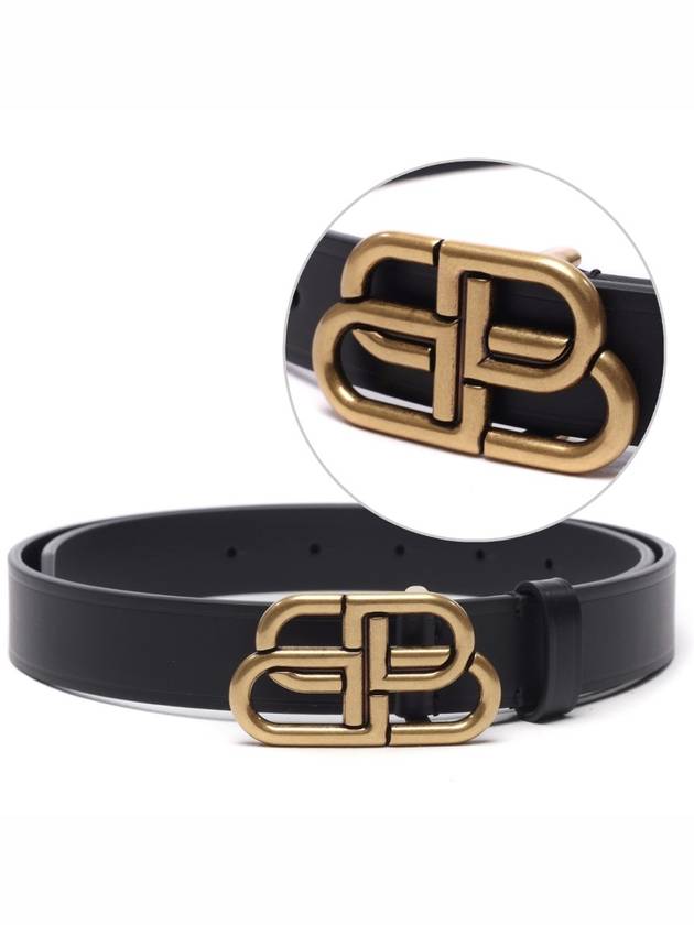 Luxury Balenciaga Trending 2025 BB Buckle Belt Black Gold