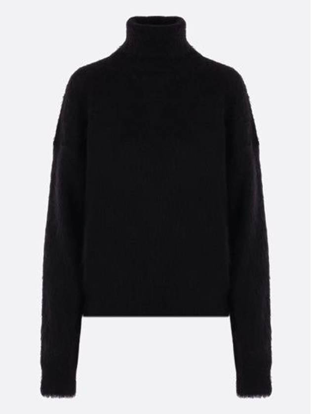 Luxury Saint Laurent Trending 2025 Women's Mohair Blend Turtleneck Black